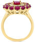 ფოტო #2 პროდუქტის EFFY® Ruby (4-1/3 ct. t.w.) & Diamond (1/5 ct. t.w.) Flower Ring in 14k Gold