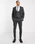 ASOS DESIGN wedding skinny waistcoat in micro texture in black