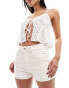 Фото #1 товара Pimkie denim turn up raw hem shorts in off white