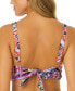 Women's Abstract-Print Shirred Bralette Bikini Top