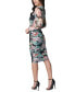 Фото #2 товара Juniors' Floral-Print Ruched Bodycon Dress