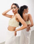 Фото #3 товара ASOS EDITION cami v neck embellished pearl crop top in cream