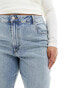 Фото #2 товара ASOS DESIGN Curve slim fit comfort mom jeans in mid blue