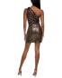 Halston Shyla Mini Dress Women's Brown 2