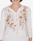 Фото #5 товара Petite Scottsdale Falling Floral Embroidered Henley Top