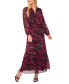 Фото #1 товара Women's Printed Split-Neck Maxi Dress