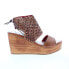 Фото #1 товара Bed Stu Enid F376011 Womens Brown Leather Slip On Wedges Sandals Shoes