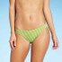 Juniors' Textured Cheeky Bikini Bottom - Xhilaration™ Lime Stripe size Large