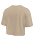 Фото #2 товара Women's Khaki Milwaukee Bucks Elements Super Soft Boxy Cropped T-Shirt