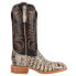 Фото #1 товара R. Watson Boots Caiman Tail Square Toe Cowboy Mens Brown, Off White Casual Boot