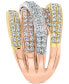 Фото #5 товара EFFY® Diamond Multirow Crossover Statement Ring (1-3/8 ct. t.w.) in 14k Gold, White Gold & Rose Gold