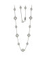 ფოტო #1 პროდუქტის Suzy Levian Sterling Silver Cubic Zirconia Clover & Circle Station Necklace