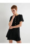 Фото #1 товара Kadın Altın Düğme Detaylı Pileli Mini Tüvit Elbise 4SAL80085IW