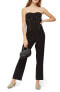 Topshop 163780 Women's Contrast Stitch Strapless Black Jumpsuit Size 10