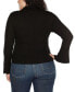 Фото #2 товара Plus Size Flared Sleeve Johnny Collar Sweater