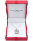 Wrapped in Love diamond Round & Baguette Square Halo Cluster Pendant Necklace (1 ct. t.w.) in 14k White Gold, 16" + 2" extender, Created for Macy's