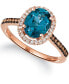 Blue Topaz/Rose Gold