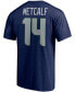 Фото #3 товара Men's DK Metcalf College Navy Seattle Seahawks Player Icon Name and Number T-shirt