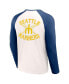 Фото #3 товара Men's Darius Rucker Collection by White, Navy Distressed Seattle Mariners Team Color Raglan T-shirt