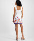 Women's Square-Neck Embroidered Sleeveless Sheath Dress