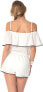BECCA by Rebecca Virtue 263451 Women's Inspired Romper Cover-Up White Size L