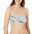 DKNY Women's Standard Strapless Bikini Top Bathing Suit, White/Black, X-Large