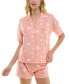 Фото #3 товара Women's 2-Pc. Printed Short Pajamas Set