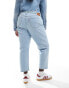 Фото #3 товара Levi's Plus 501 straight fit crop jeans in light blue