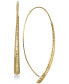ფოტო #1 პროდუქტის Textured Crossover Drop Earrings in 10k Gold