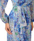 Women's Abstract Floral Chiffon Gown
