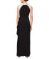 Фото #2 товара Petite Embellished-Shoulder Draped Gown