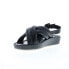 Фото #4 товара Softwalk Eden S2219-001 Womens Black Leather Wedges Sandals Shoes