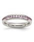 Фото #1 товара Stainless Steel Polished 4mm October Pink CZ Ring