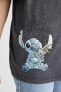 Фото #6 товара Футболка для малышей defacto Disney Lilo & Stitch Oversize Fit Kısa Kollu Tişört
