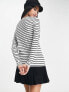 Фото #4 товара New Look striped long sleeved crew neck top in black and white