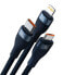 Фото #2 товара Kabel przewód 4w1 USB+USB-C do USB-C / iPhone Lightning / micro USB 1.2m - niebieski