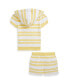 Baby Girls Striped Terry Zip Hoodie and Shorts Set