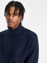 Фото #4 товара River Island oversized wool roll neck jumper in navy