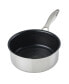 SteelShield C-Series Tri-Ply Clad Nonstick Saucepan with Lid, 2-Quart, Silver