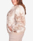 ფოტო #3 პროდუქტის Plus Size St.Moritz Zip Up Space Dye Faux Fur Jacket