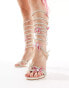 Azalea Wang Floriana embellished butterfly spiral heeled sandals in white