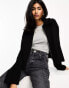 ASOS DESIGN zip through cardigan with collar in black