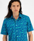 Men's Pineapple Shade Regular-Fit Stretch Tropical-Print Button-Down Poplin Shirt, Created for Macy's