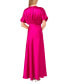 Women's Satin Dolman-Sleeve Empire-Waist Maxi Dress