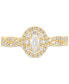 Diamond Oval Halo Twist Band Engagement Ring (3/4 ct. t.w.) in 14k Gold