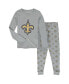 Фото #1 товара Big Boys Heathered Gray New Orleans Saints Long Sleeve T-shirt and Pants Sleep Set