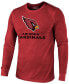 Arizona Cardinals Lockup Tri-Blend Long Sleeve T-shirt - Cardinal