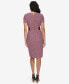 ფოტო #2 პროდუქტის Women's Short-Sleeve Belted Sheath Dress