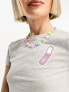 Фото #3 товара Noisy May glitter flip phone baby tee in grey