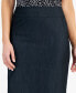 ფოტო #3 პროდუქტის Women's Dressy Denim Back-Zip Pencil Skirt